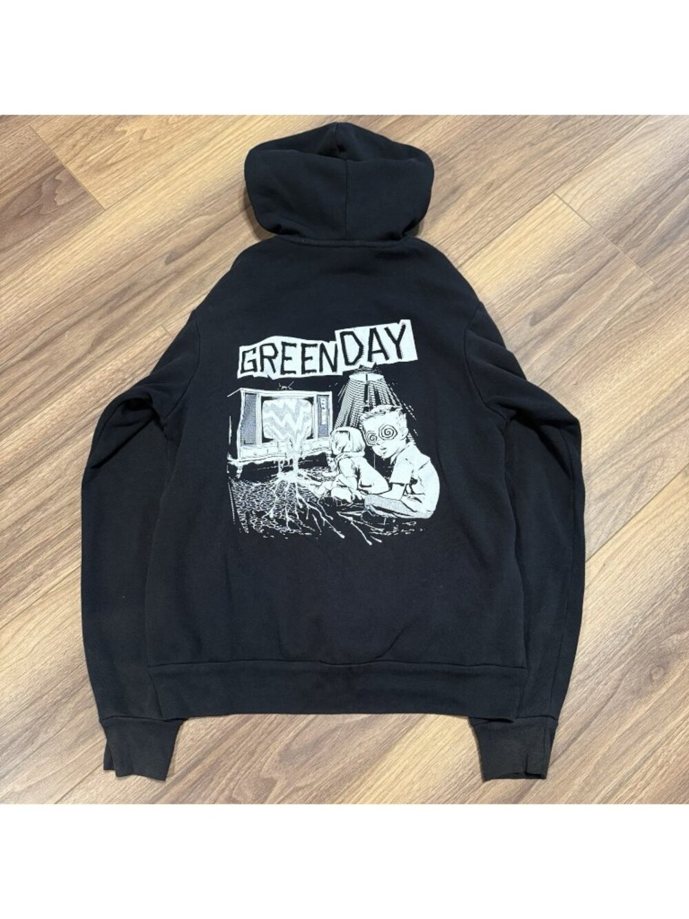 Green Day TV Wasteland Band Hoodie Sweatshirt Black Full Zip Medium